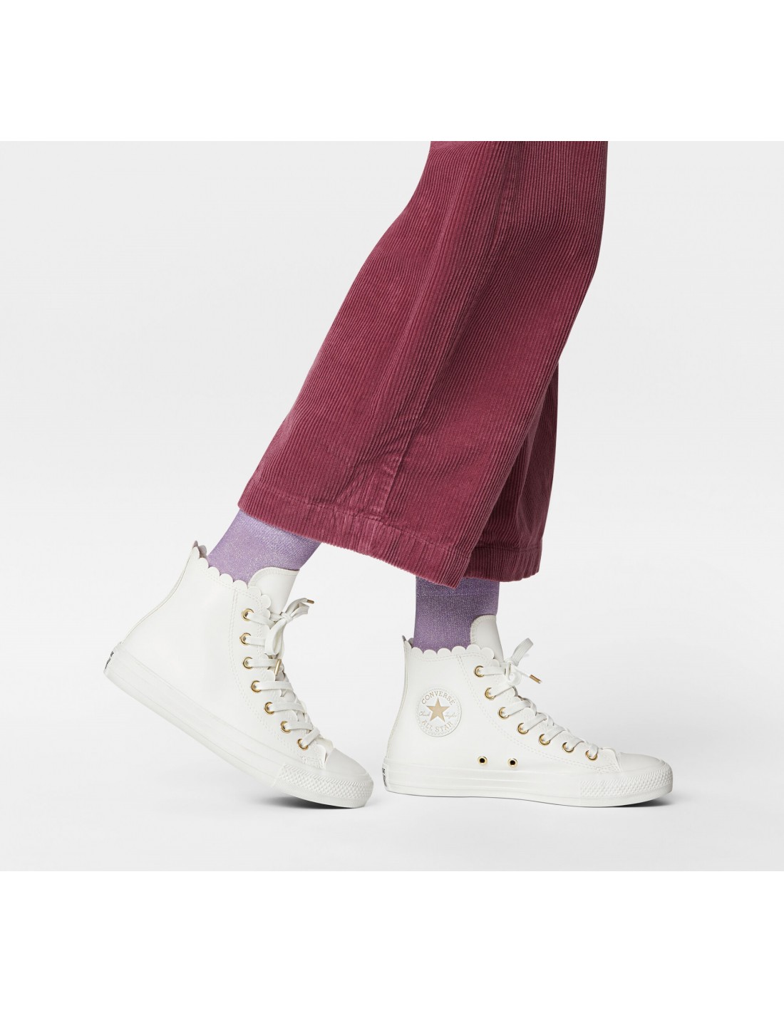 converse sneakers montantes femme ctas hi vintage similicuir blanc