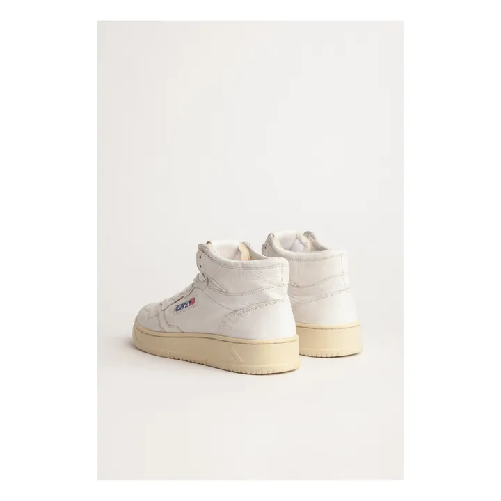 Autry Baskets Medalist Mid Cuir de Chèvre | Blanc