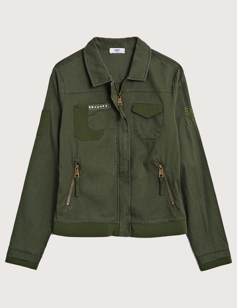 HBT ARMY HERRINGBONETWILL | JANET BLOUSON KAKI