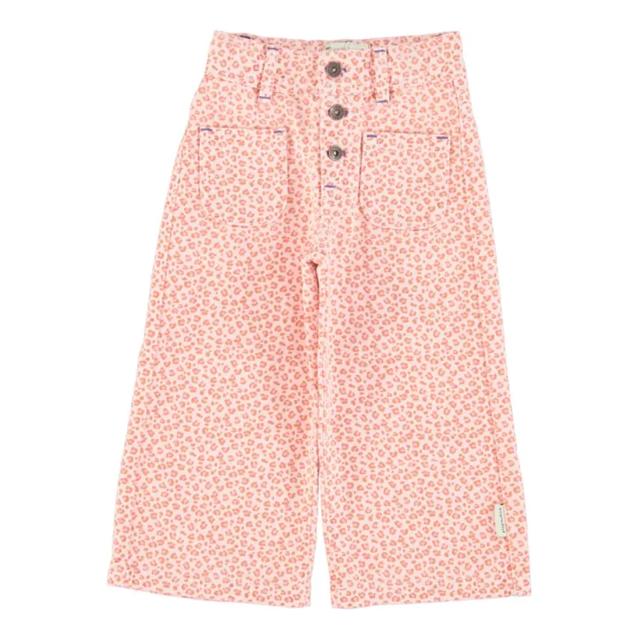 Piupiuchick Pantalon Flare Léopard | Rose pâle