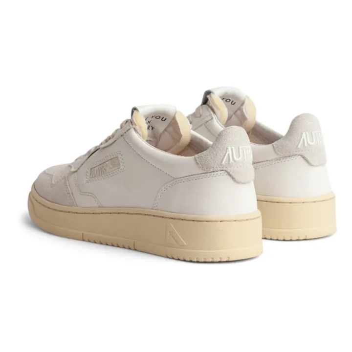Autry Baskets Open Low Cuir/Suede | Blanc
