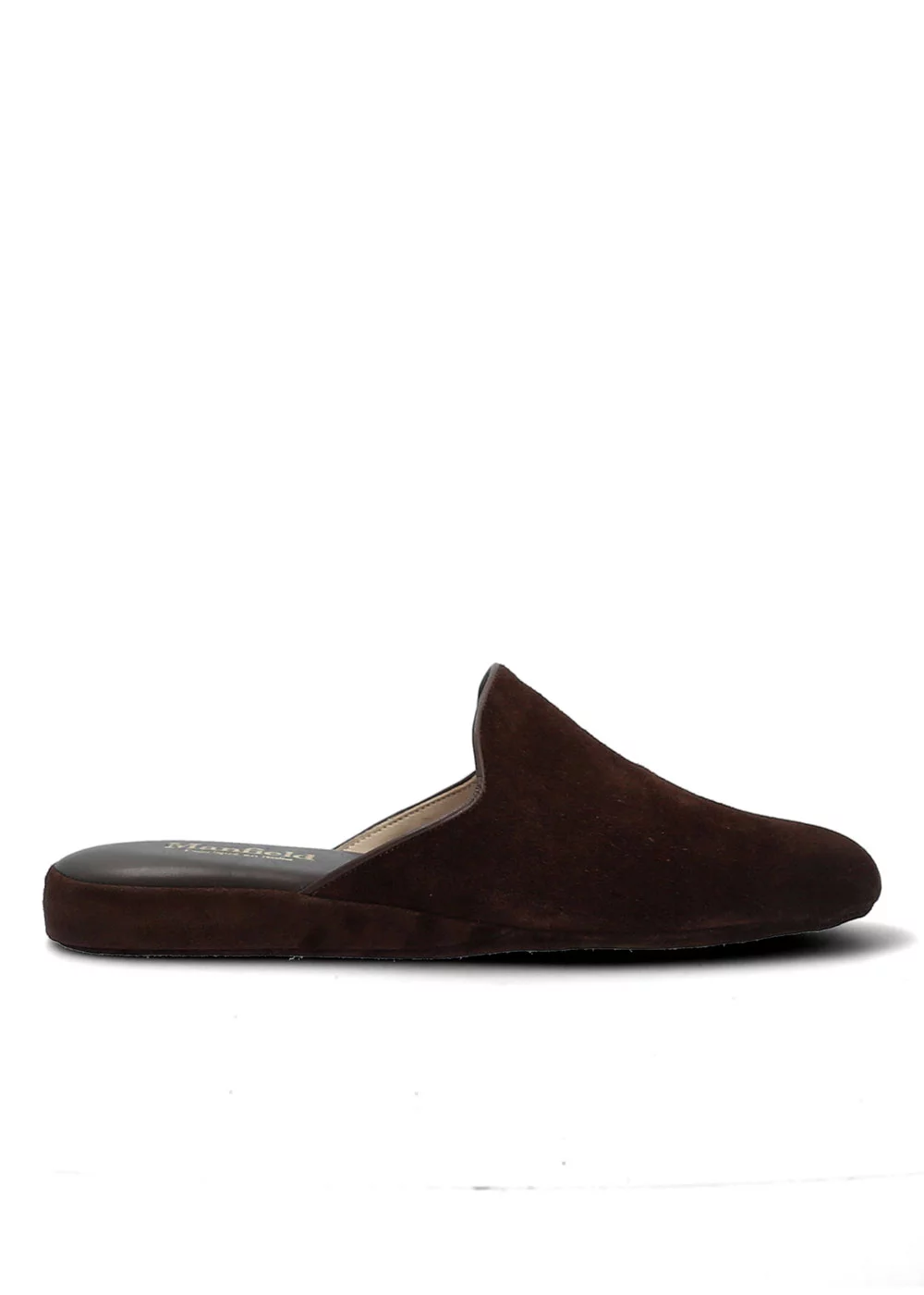 PANTOUFLE MULE OUVERTE VELOURS MARRON