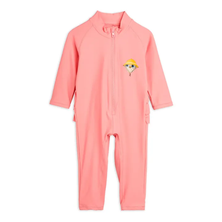 Mini Rodini Combinaison Anti-UV Chouette Matière Recyclée | Rose