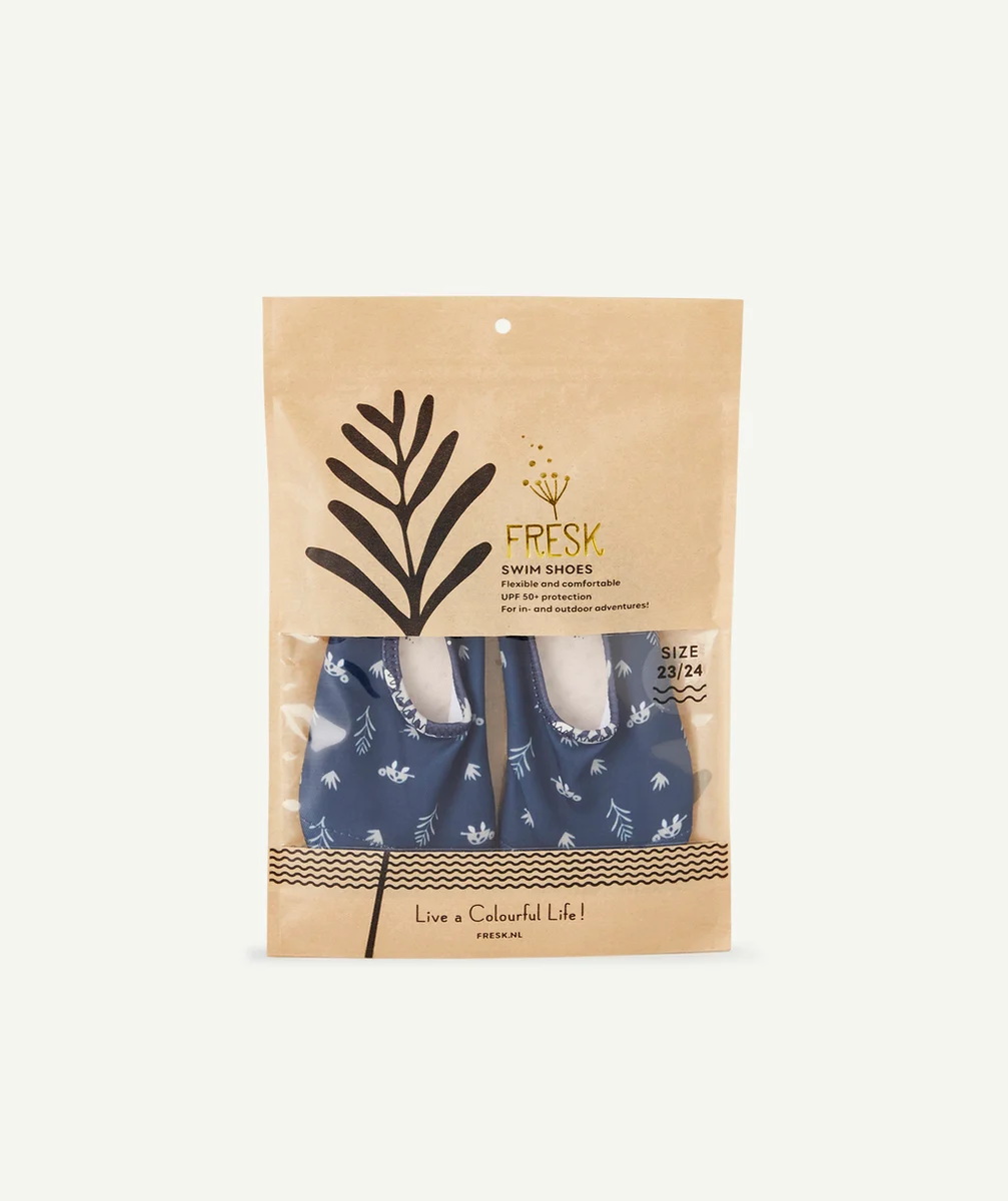 FRESKCHAUSSONS DE PLAGE ANTI-UV BÉBÉ GARÇON TORTUES BLEU INDIGO