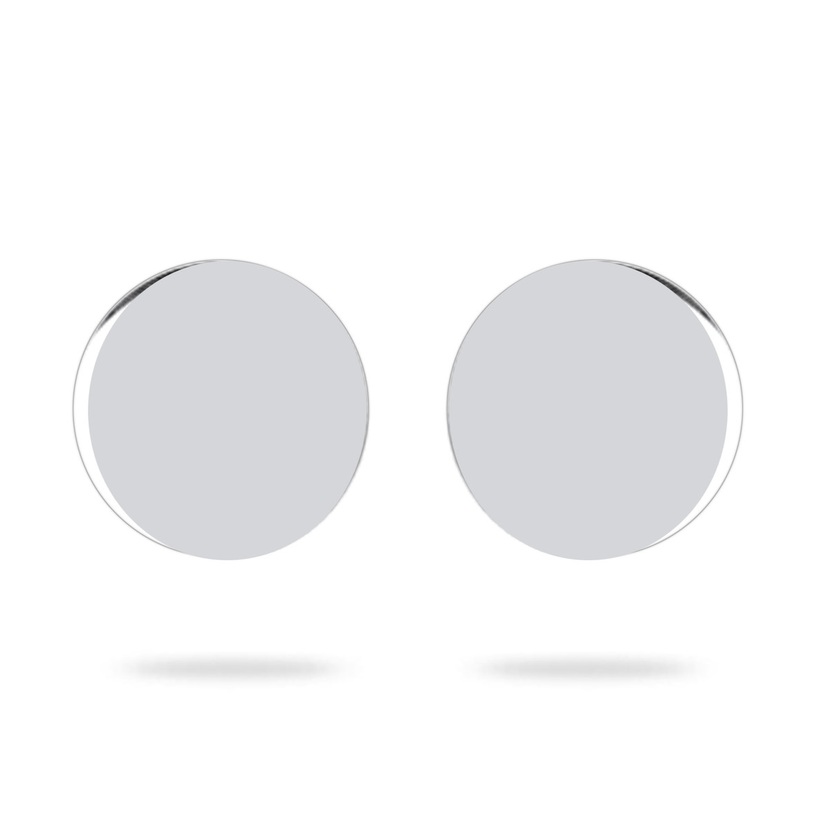 Boucles d'oreille argent rhodié disque 12MM