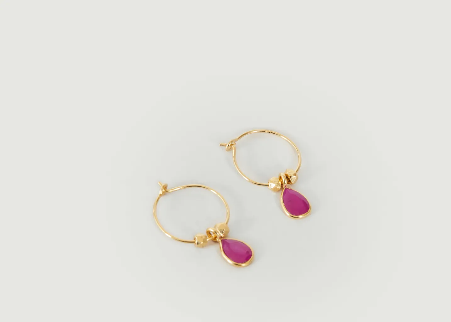 Boucles d'oreilles créoles avec rubis Mini Bindi Wildstone Paris