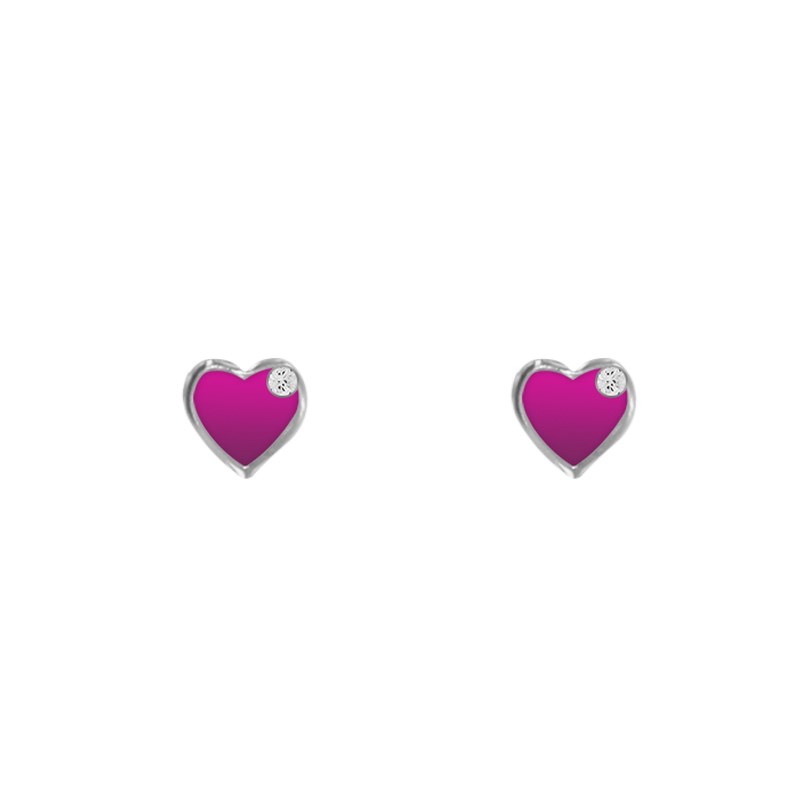 Boucles d'oreilles enfant Coeur en argent 925