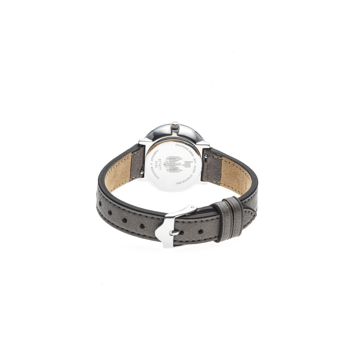 Montre Lip femme acier cuir gris