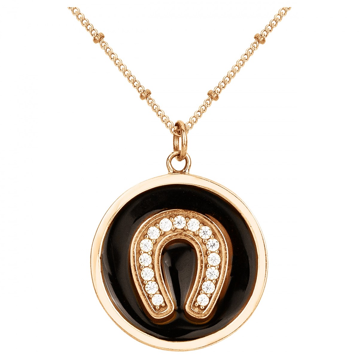 Collier en Plaqué Or avec oxyde de zirconium blanc