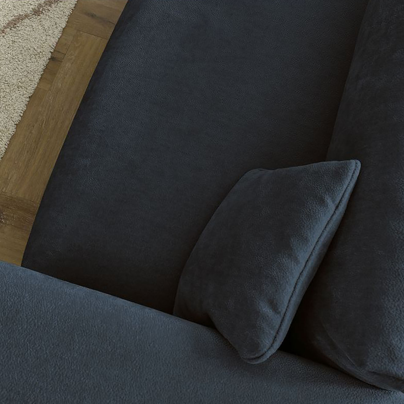 Bobochic Canapé convertible coffre ezechiel bleu foncé - 265x109x82 cm