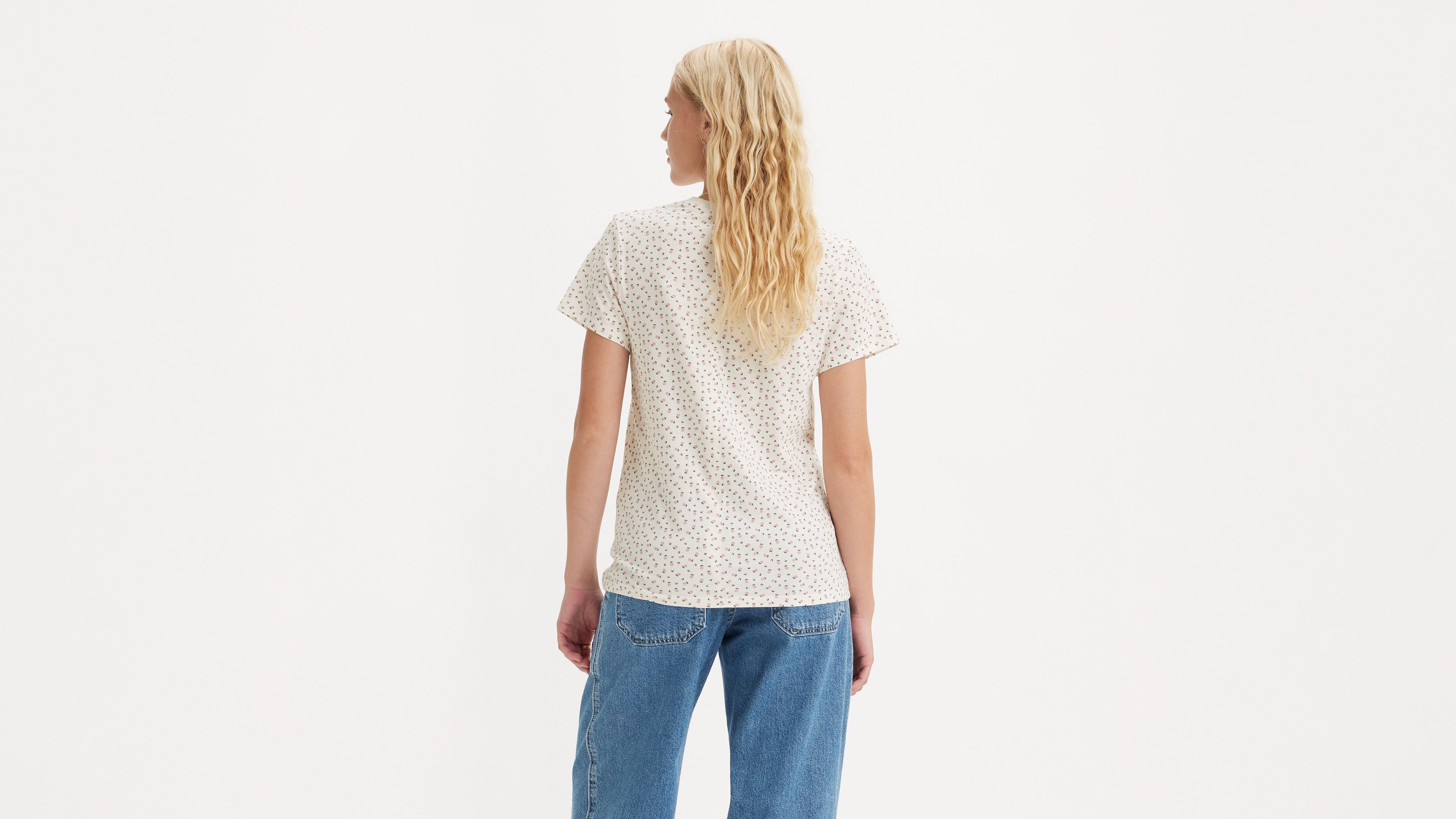 T-shirt Perfect - Linden Floral Egret - Blanc