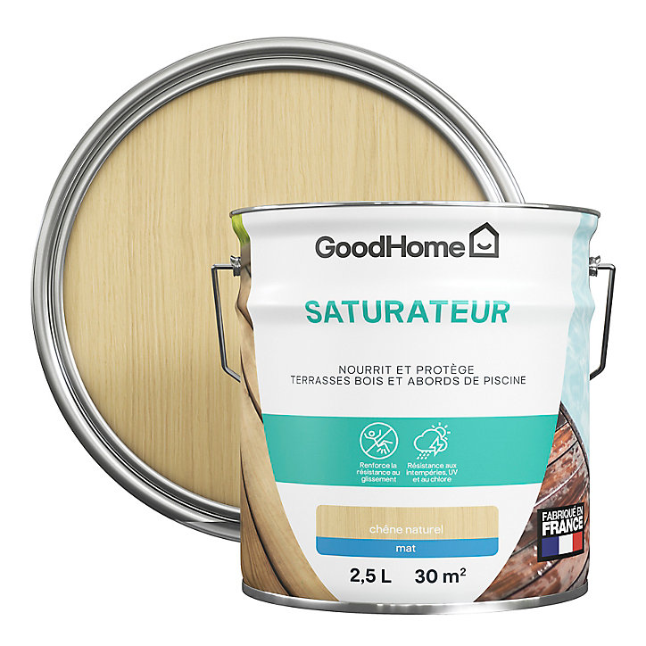 Saturateur extérieur terrasse naturel mat GoodHome 2.5L