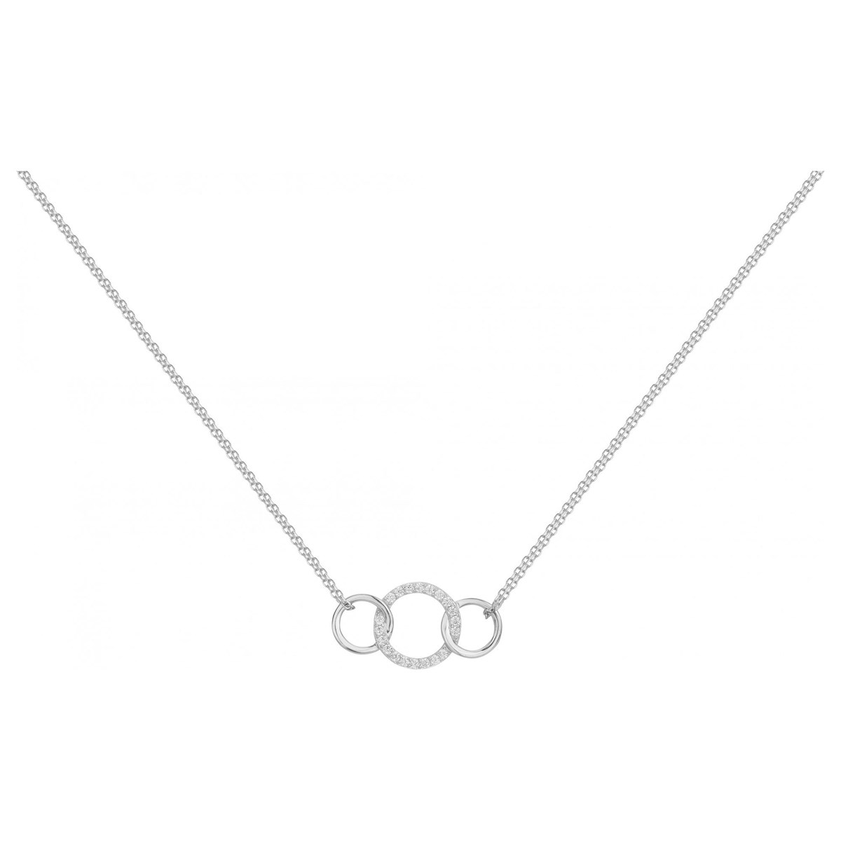 Collier mono-motif en Argent avec oxyde de zirconium blanc