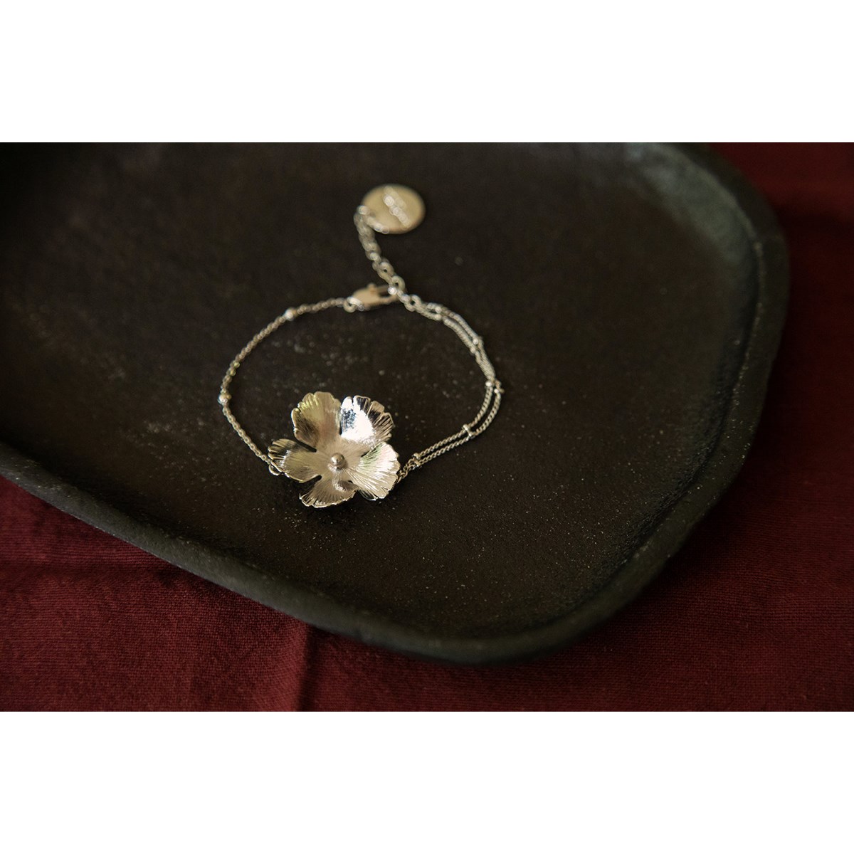 bracelet fleur plaqué argent - ORPHÉE