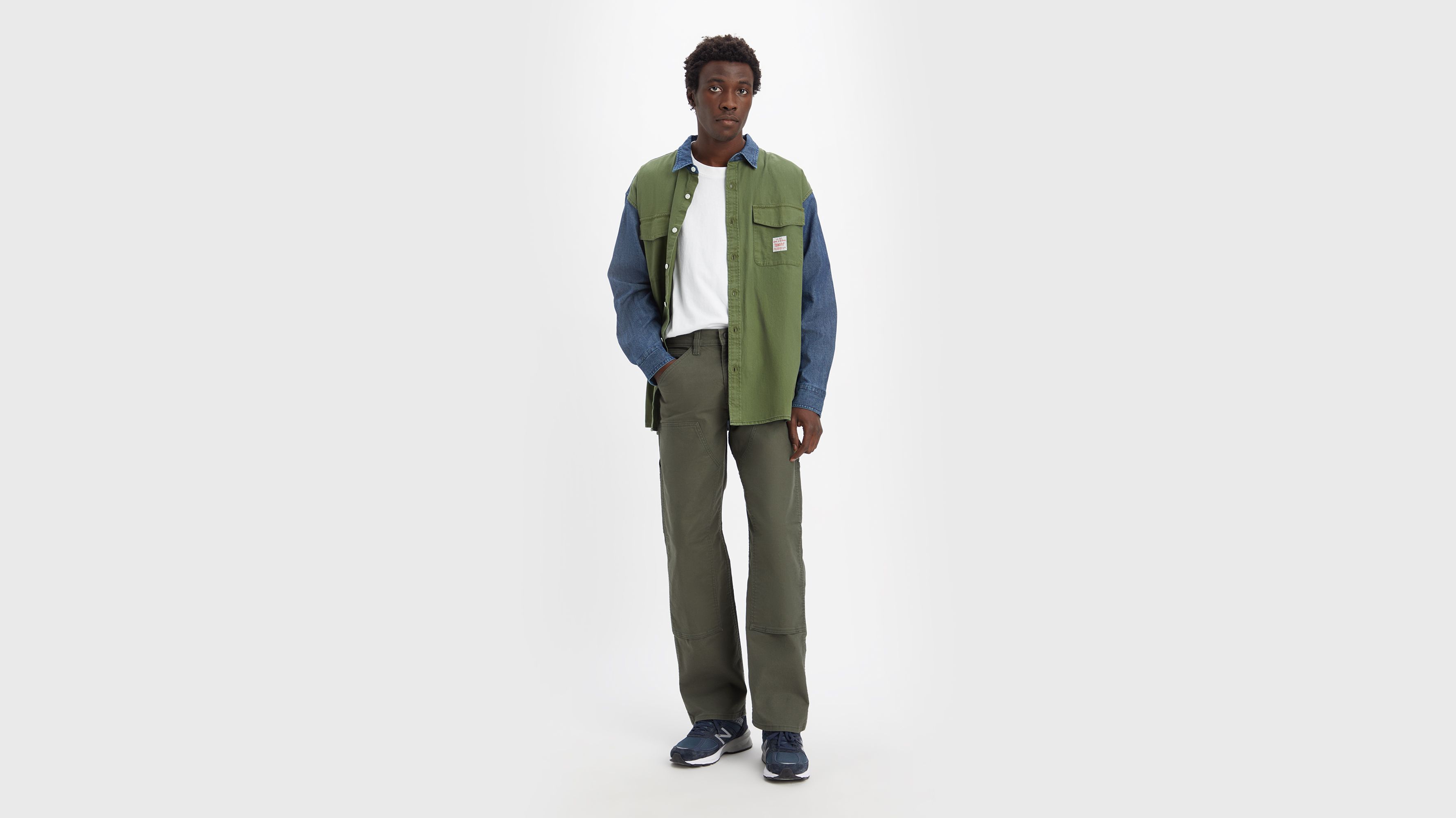 Jean 565™ genou doublé - Gray Olive S Cnvs - kaki