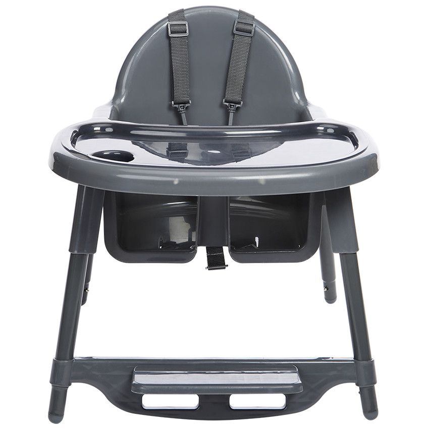 Chaise-haute fixe 2 en 1 Capucine grise - Ecru