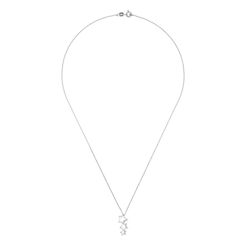 Pendentif Or Blanc et oxydes de zirconium  