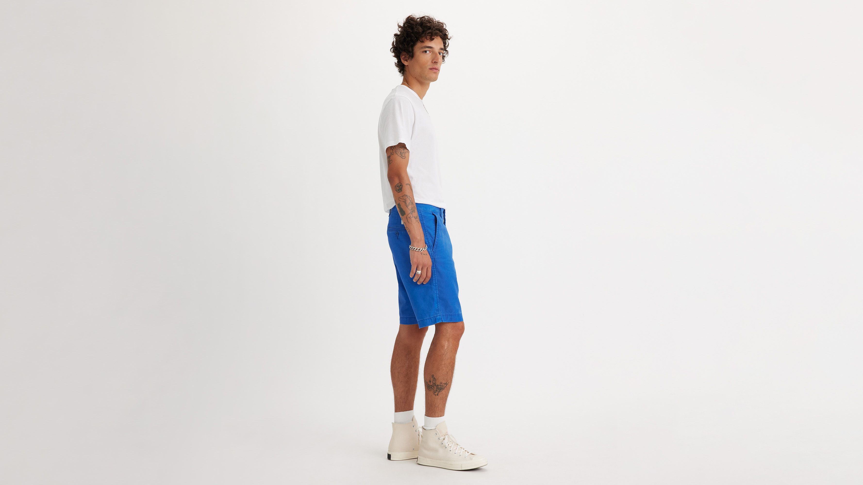 Short XX chino Standard fuselé - Beaucoup Blue Stretch Canvas - Bleu