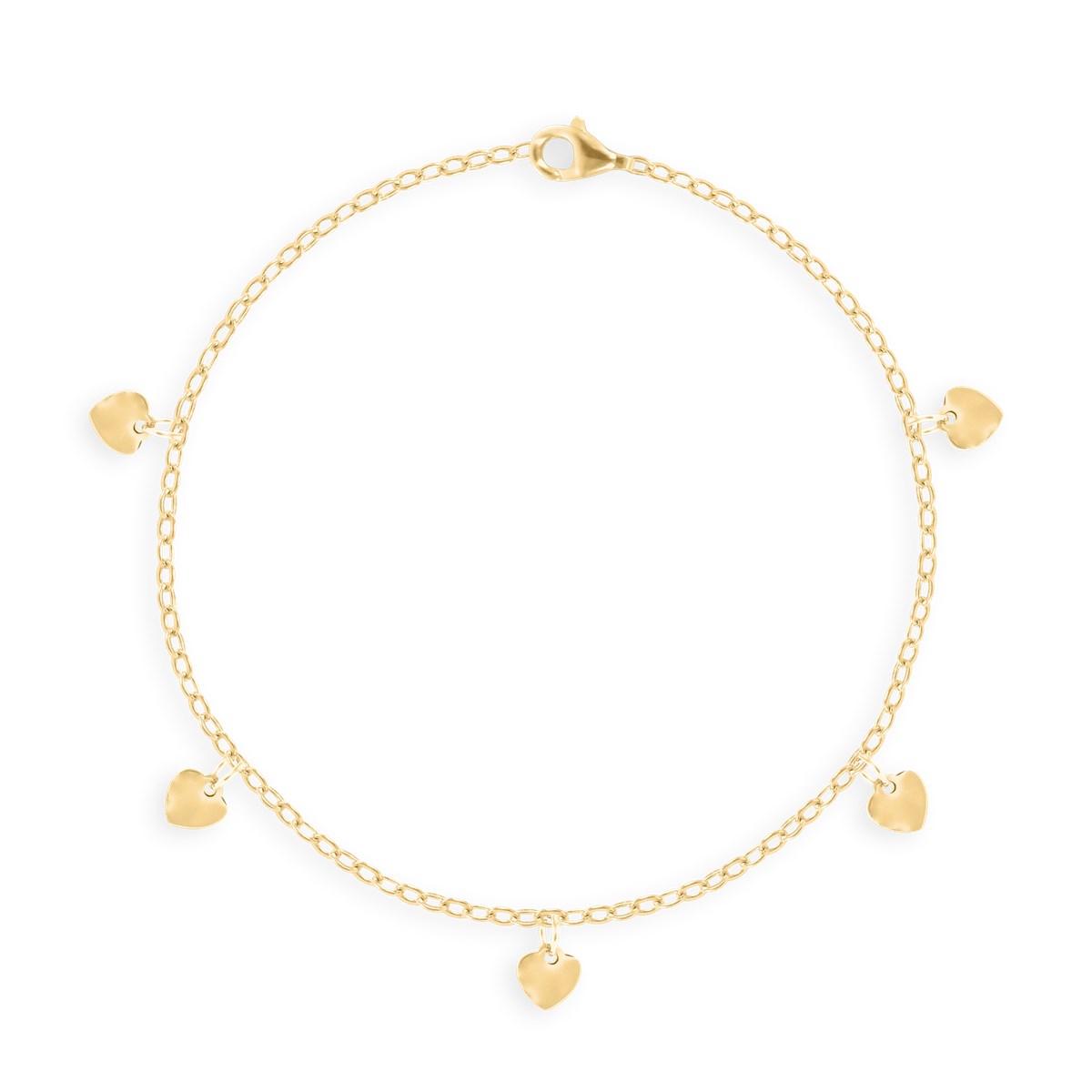 Bracelet coeurs en acier plaqué jaune