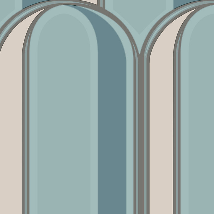 Papier peint Expansé sur intissé Lutece arches pailletée velours bleu