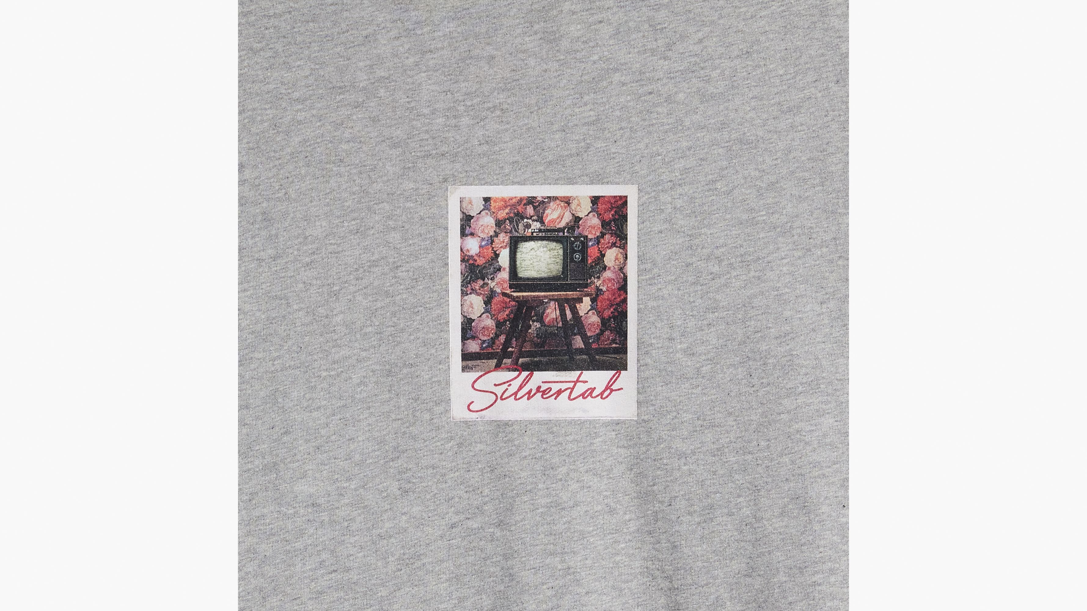 T-shirt graphique Relaxed - Polaroid Relaxed Tee Midtone Heather Grey - Gris