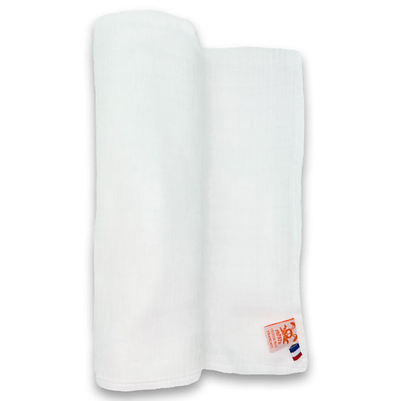 Papate Maxi Lange en Coton Bio blanc - 100x100 cm