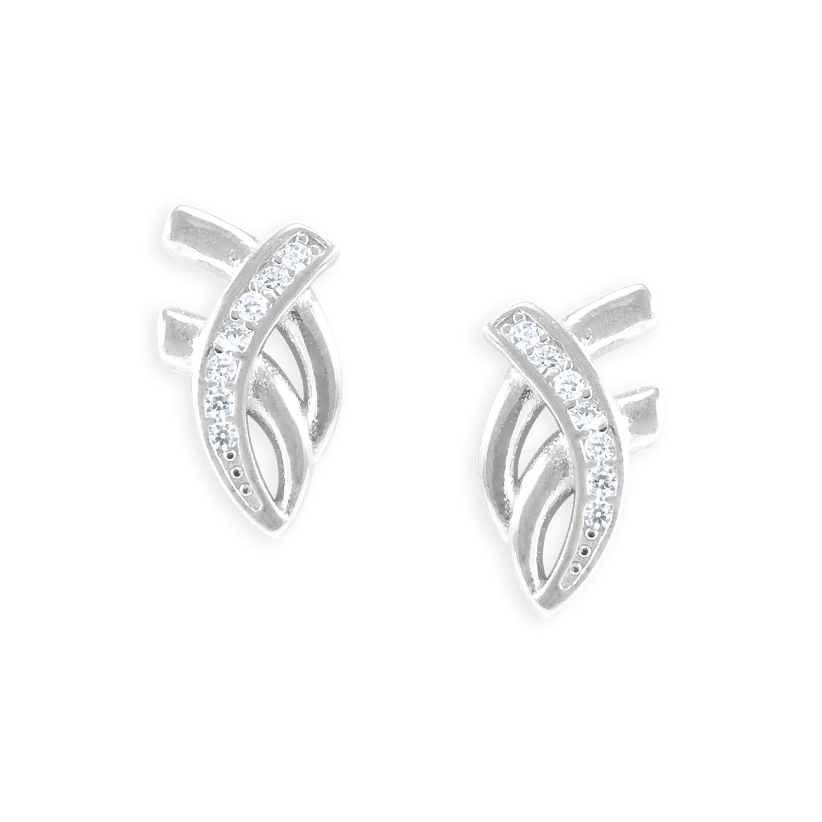 Boucles d'oreilles en argent 925 rhodié avec oxydes de zirconium