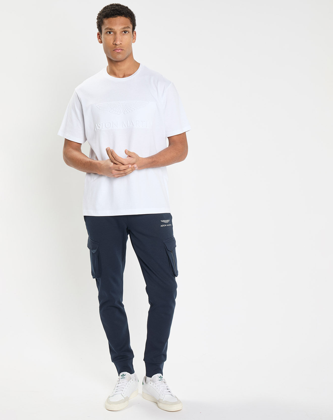 Hackett London T-Shirt Regular Fit Aston Martin Racing embossé blanc
