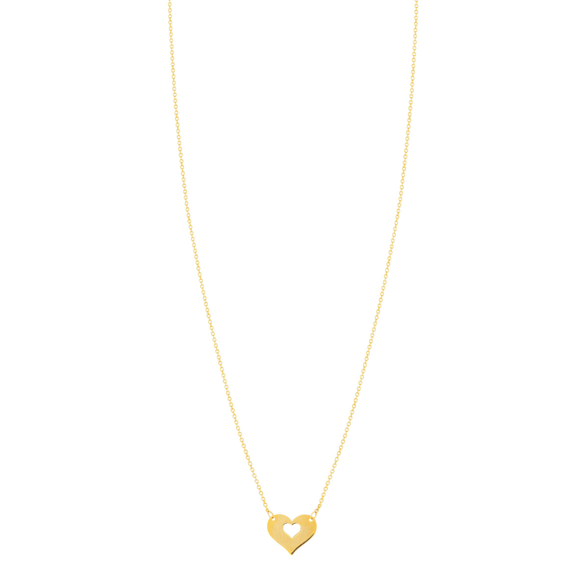 Collier or jaune 375 coeur 45 cm
