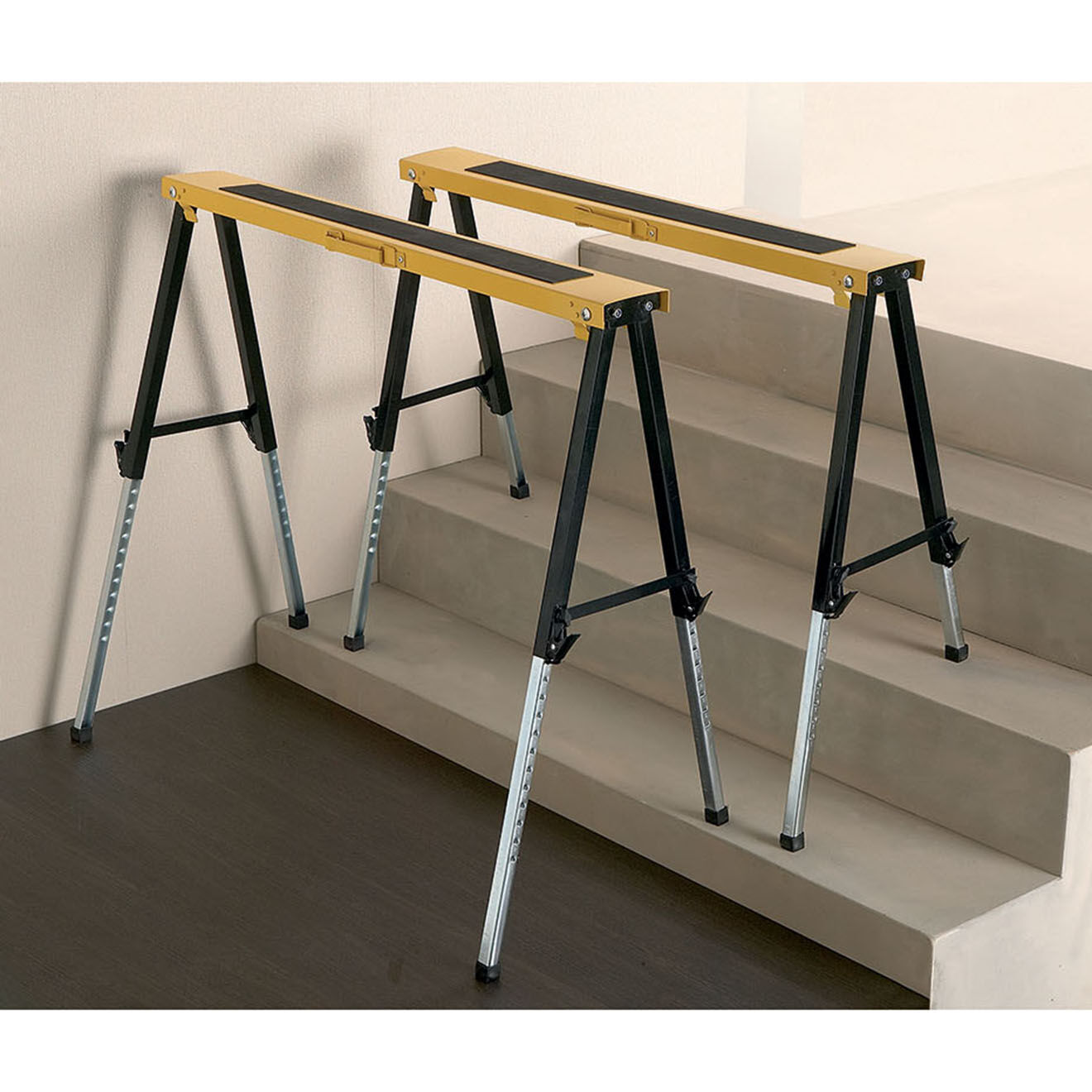 Pratik Garden 2 Tretaux téléscopiques pliables jaune/noir - 99.5x45x91 cm