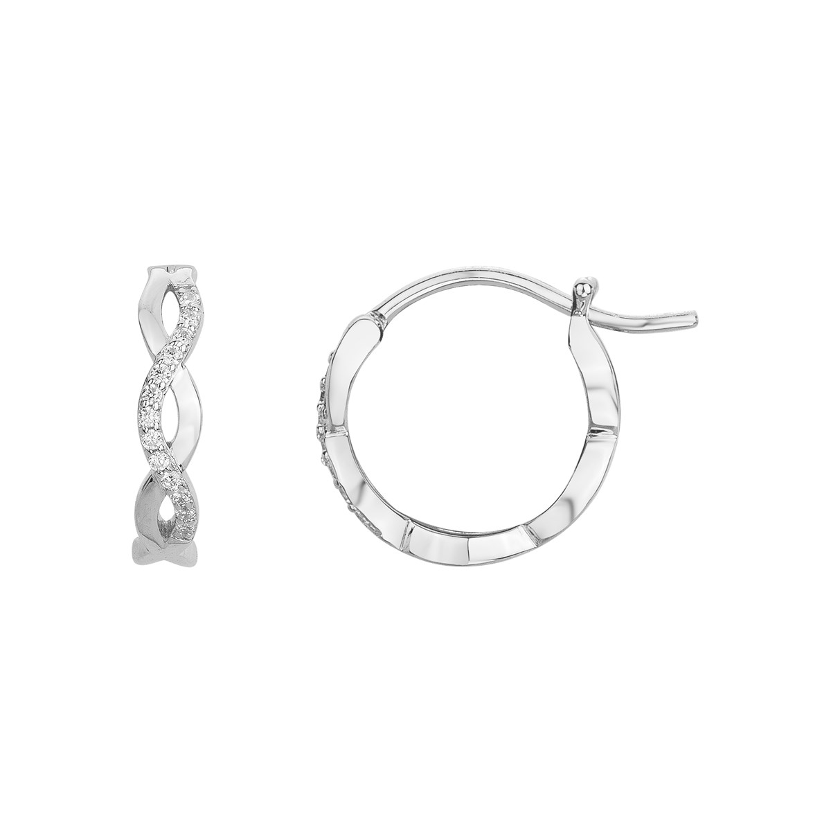 Créoles en Argent avec oxyde de zirconium blanc