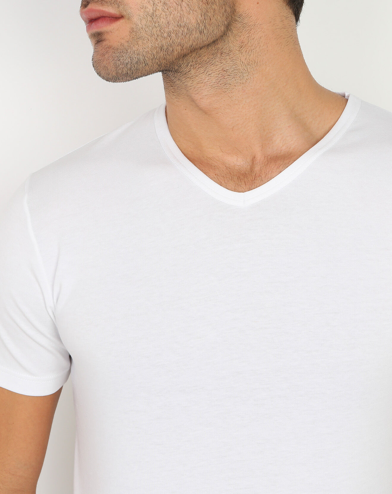 Mare T-Shirt Col V blanc