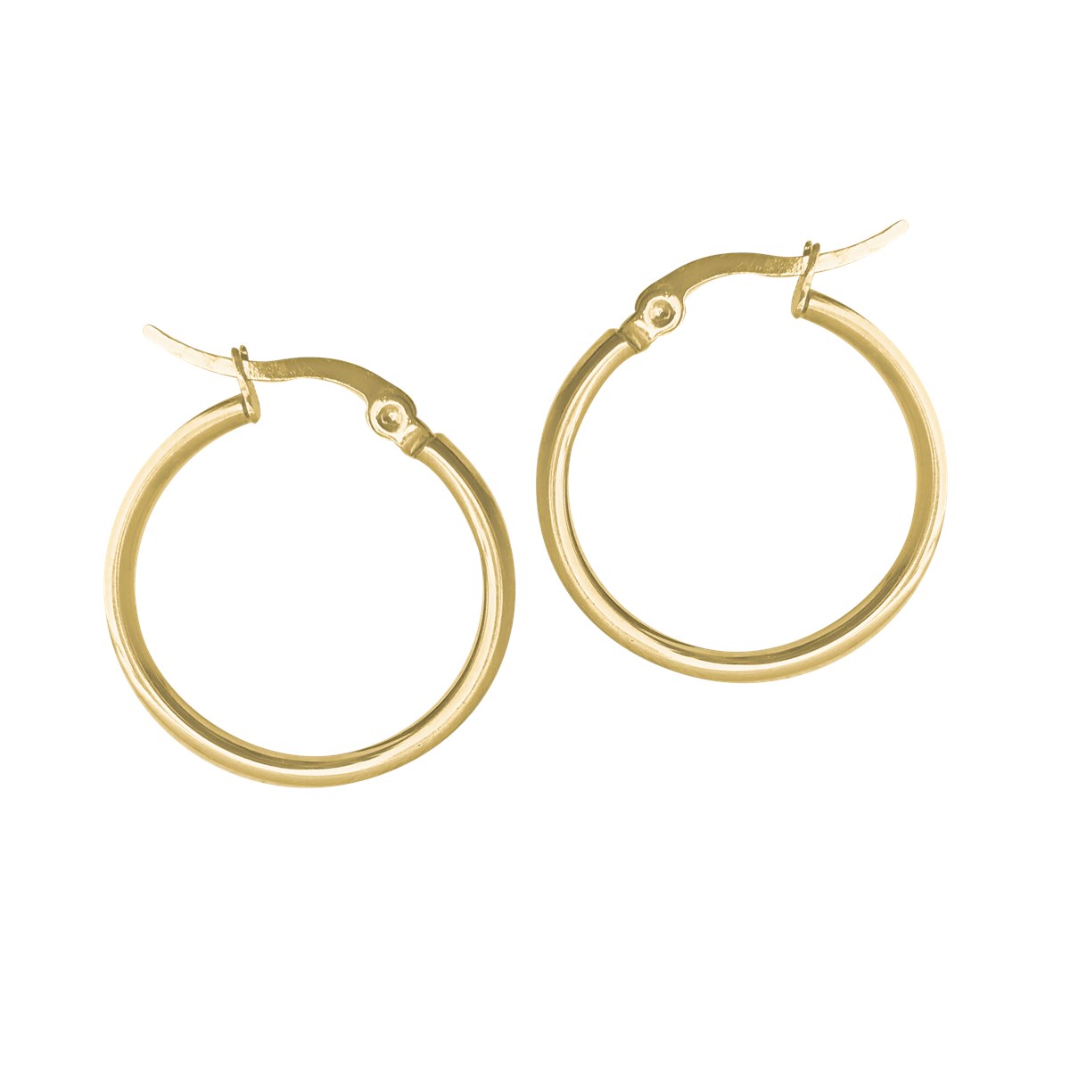 Boucles d'oreilles créoles acier plaqué jaune 3,5 cm