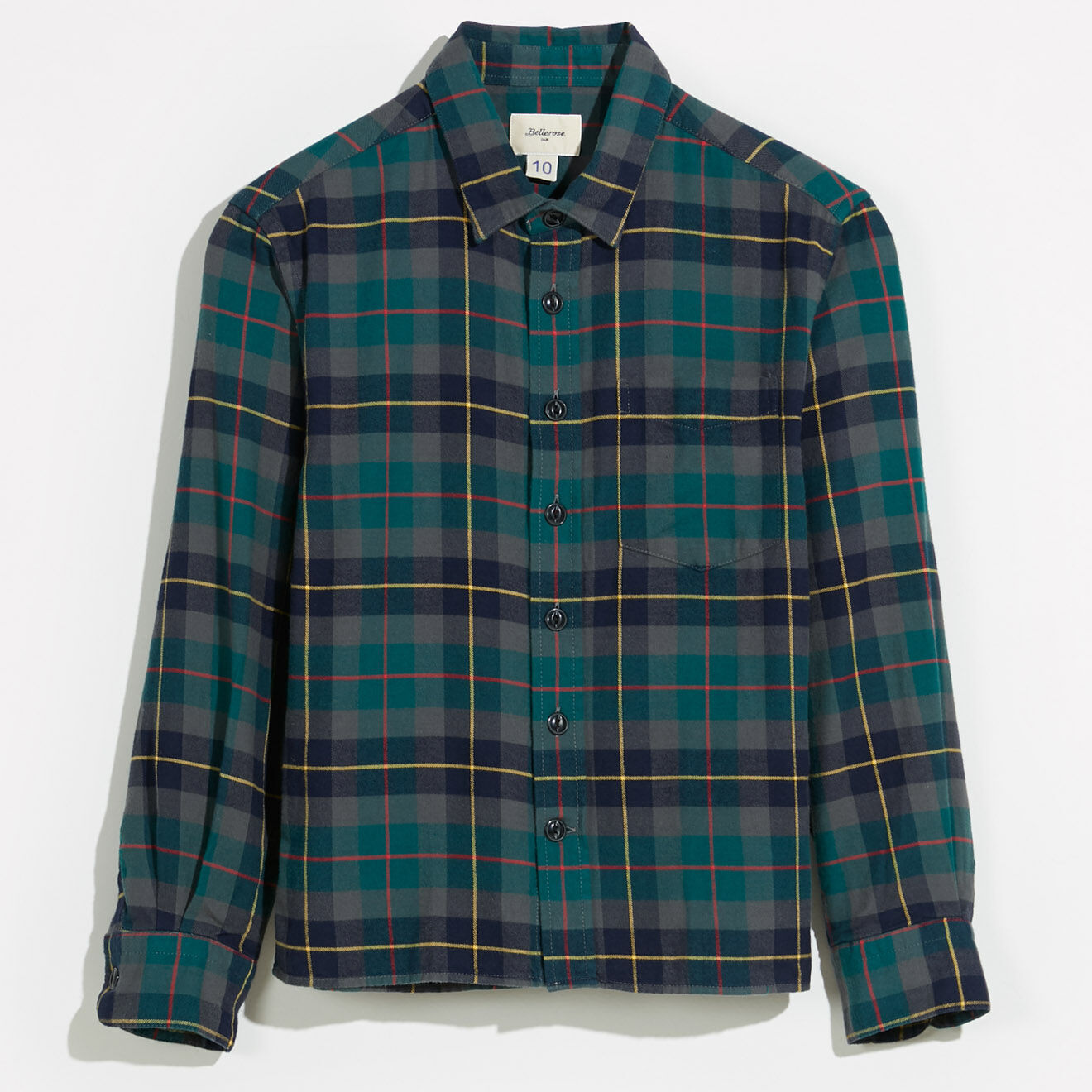 Bellerose Chemise Gulian à carreaux vert/marine