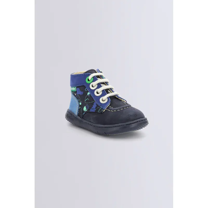 KICKBONZIP MARINE IMPRIME AQUATIC BOTTILLONS Cuir Garçon