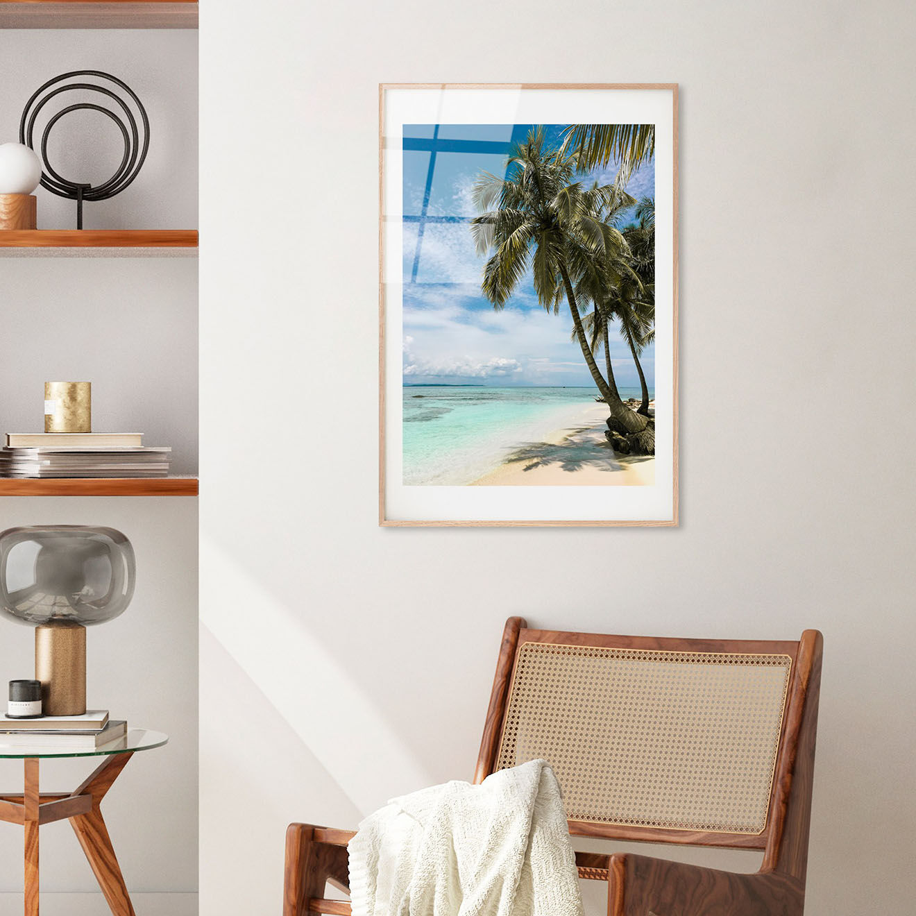 Wallity Impression sur verre Plage multicolore - 30x45 cm