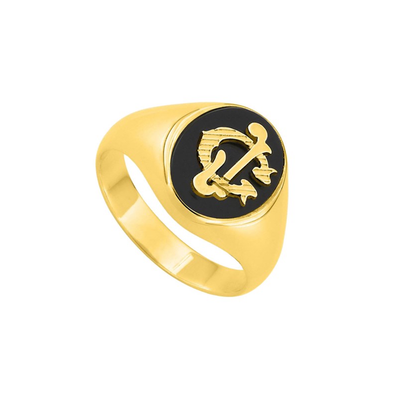 Chevalière homme - onyx - Or 18 Carats