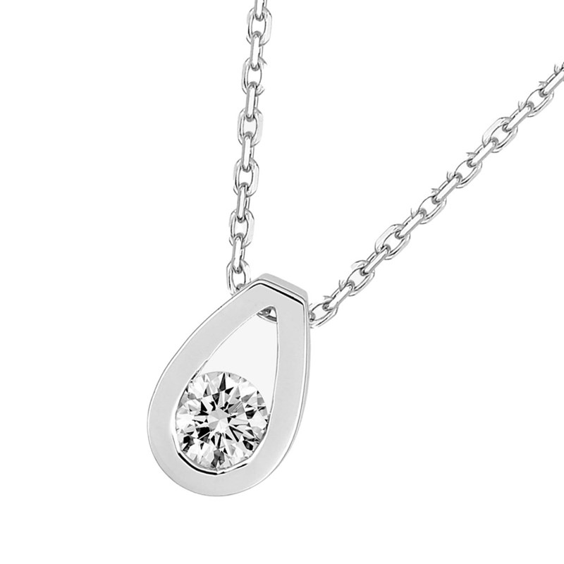 Collier Femme - Or 18 Carats - Diamant 0,15 Carats - Longueur : 42 cm