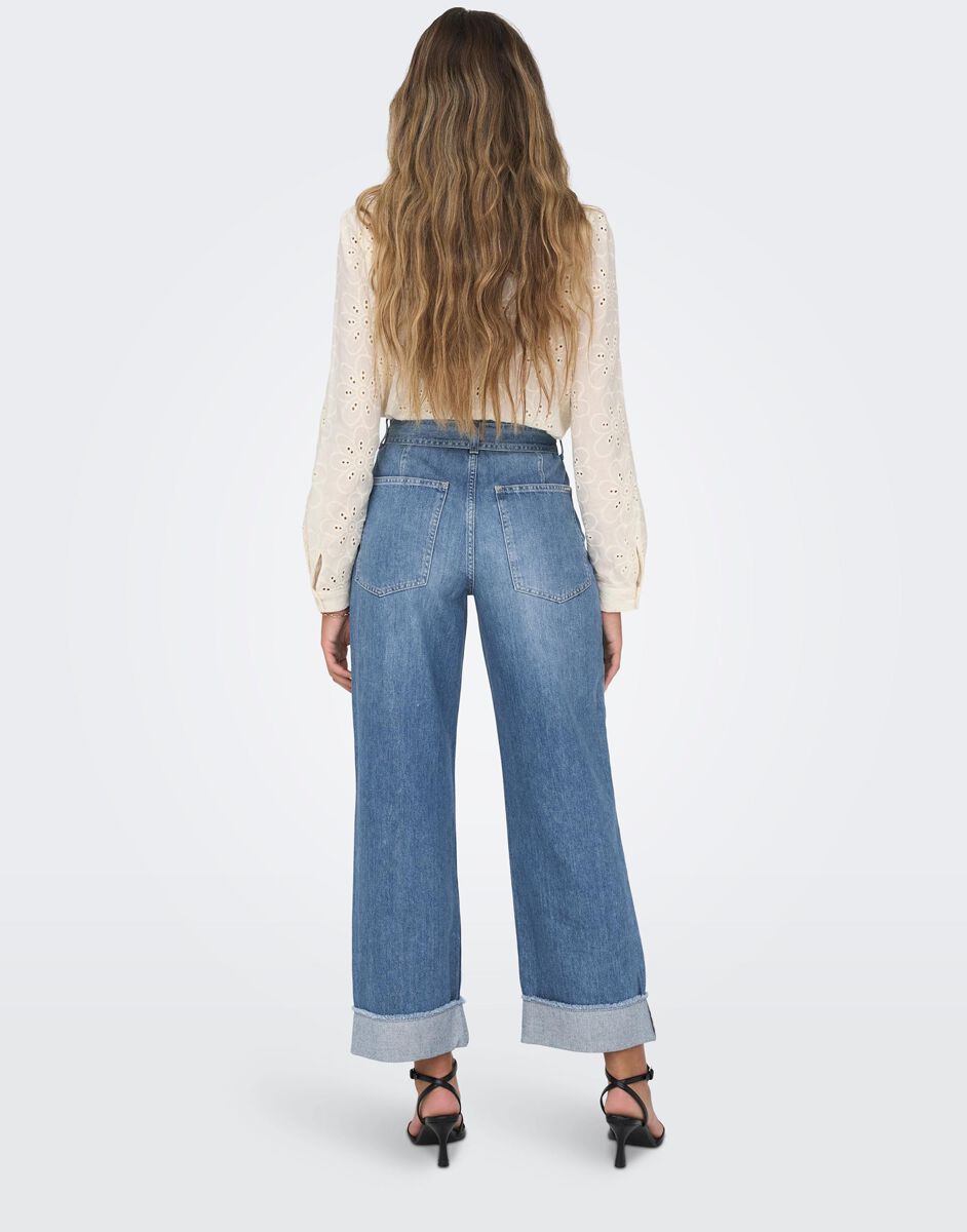 Onlmaddie Ex HW Wide Belt Fold UP DNM | Only Jean