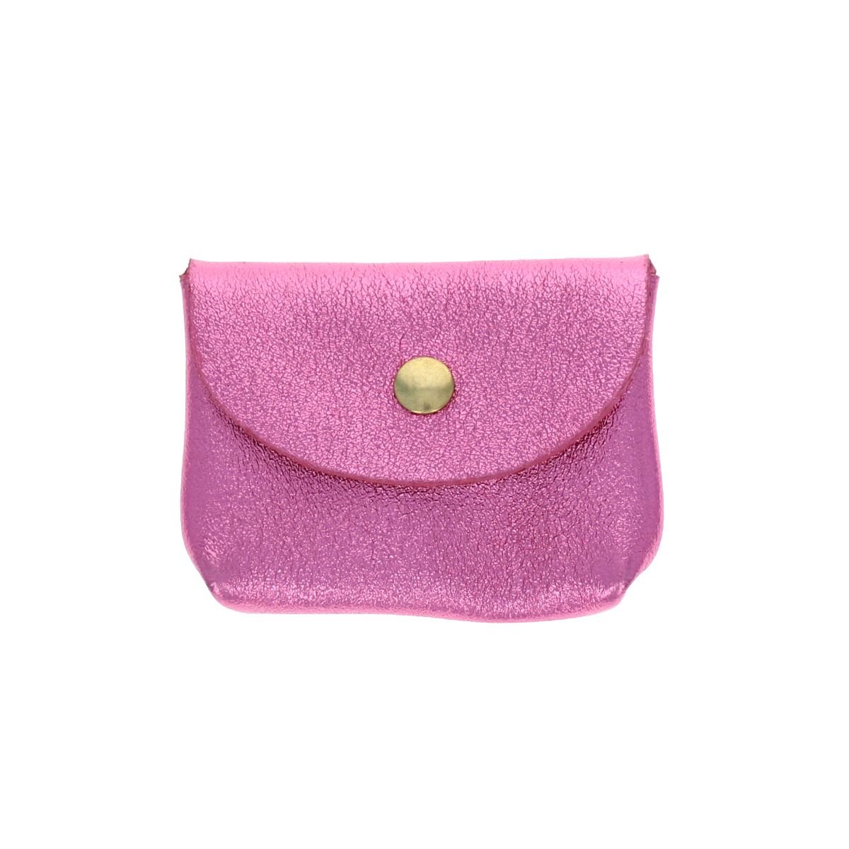 Petit porte-cartes cuir rose bonbon Maison Suzanne