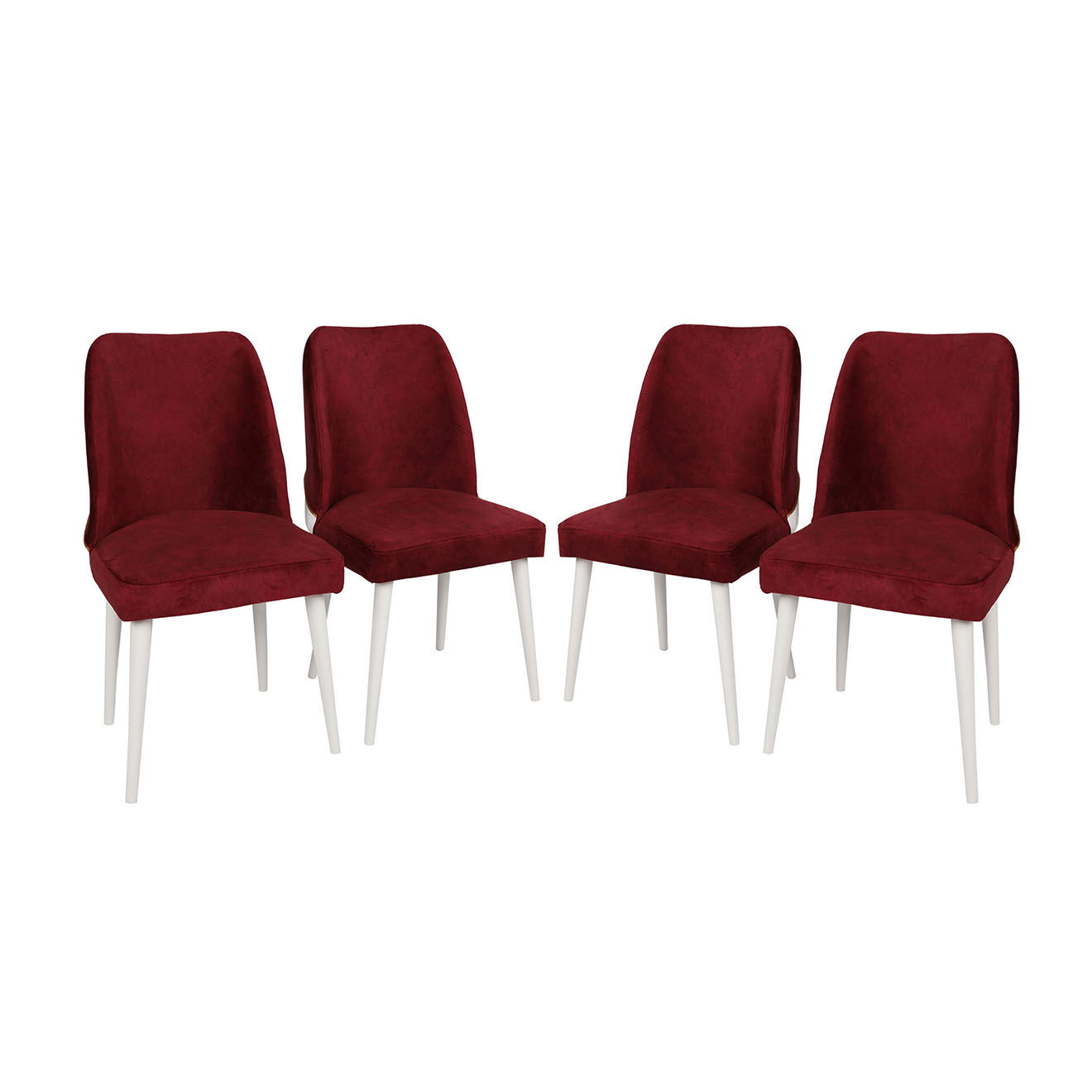 Homitis 4 Chaises Nova rouge/blanc - 50x90x49 cm