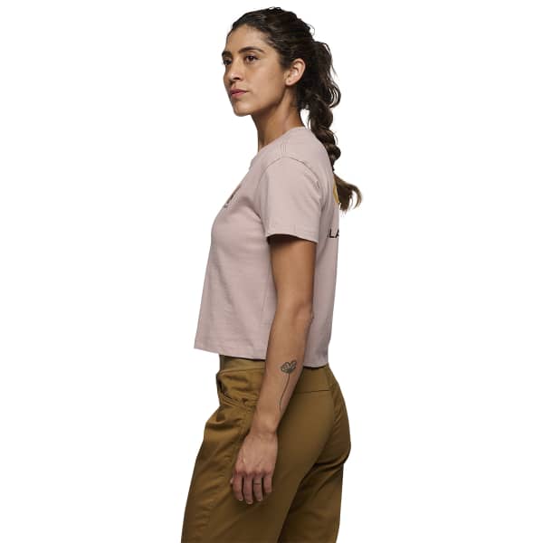 T-shirt escalade BLACK DIAMOND W FADED CROP SS TEE PALE MAUVE