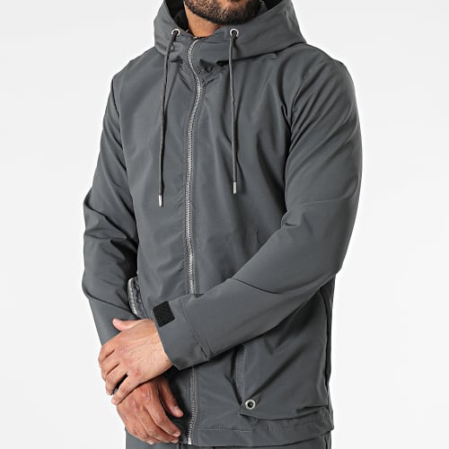Ensemble Veste Zippée Capuche Et Pantalon Jogging LL602 Gris Anthracite
