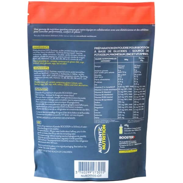 Boissons énergétiques AUTHENTIC NUTRITION BOOSTER+ 500G CITRON CIT