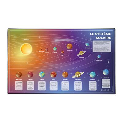 Viquel - Sous-main Educatif Système solaire et Biodiversité - 59,5 x 36,2 cm - 2 modèles disponibles