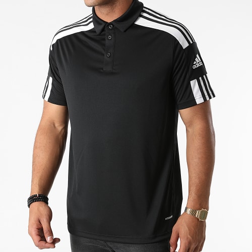 Polo Manches Courtes A Bandes Squad 21 GK9556 Noir