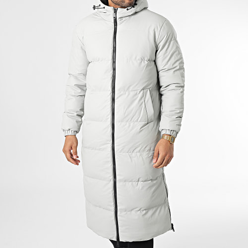 Doudoune Capuche Longue Gris