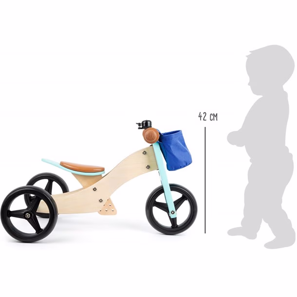 Draisienne tricycle 2 en 1 turquoise