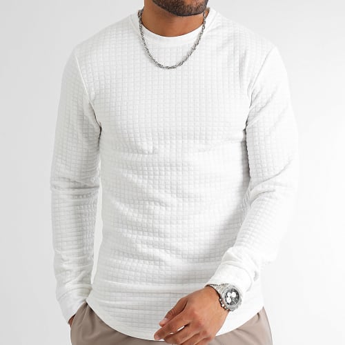Sweat Texturé Oversize Square 0406 Blanc