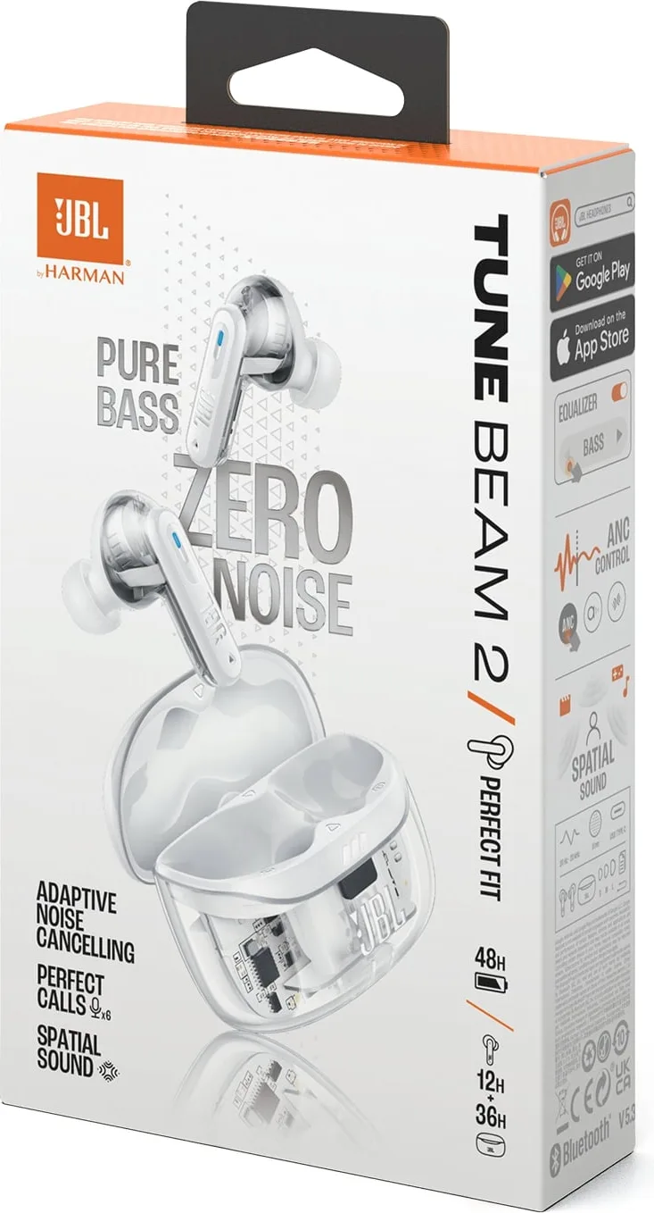 JBL Tune Beam 2 Blanc (Ghost Edition) Écouteurs True Wireless